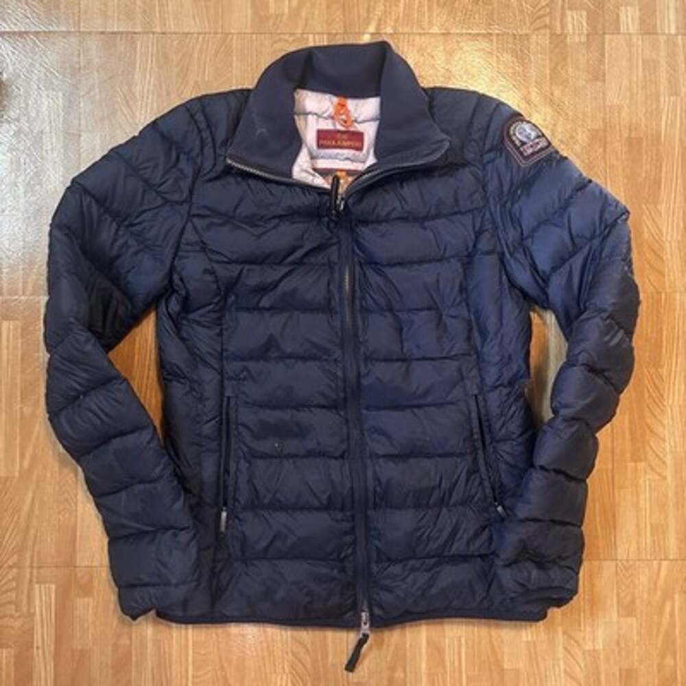 Parajumpers PJS Super Lightweight Down Jacket Size Small Navy Blue Puffer Coat